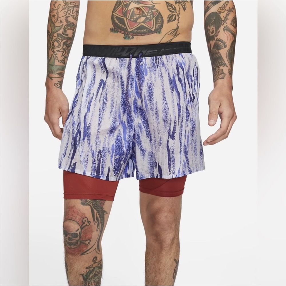 Nike Flex Stride Wild Run 2-in-1 Running Shorts Ghost/Blue/Dark Cayenne M